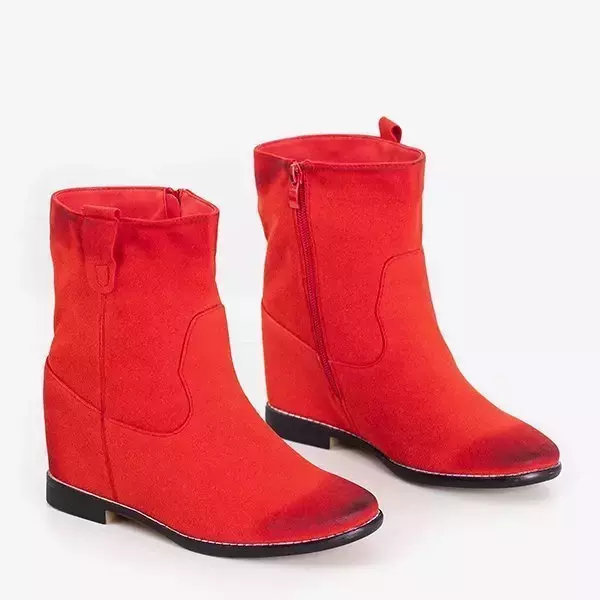 OUTLET Red boots a'la kaubojiški batai ant kambarinio pleišto Teilort - Batai