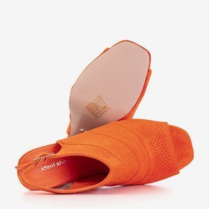 Oranžinės moteriškos aukštakulnės basutės iš Mosane - batai