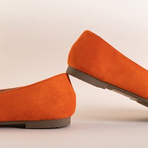 Oranžinės spalvos briaunoti moteriški „Morisa“ bateliai - avalynė