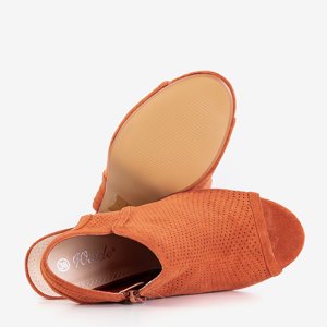 Oranžiniai ažūriniai batai su išpjovomis „Yvette“ - Avalynė