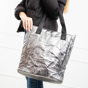 Pilkas moteriškas dygsniuotas krepšys - Priedai
