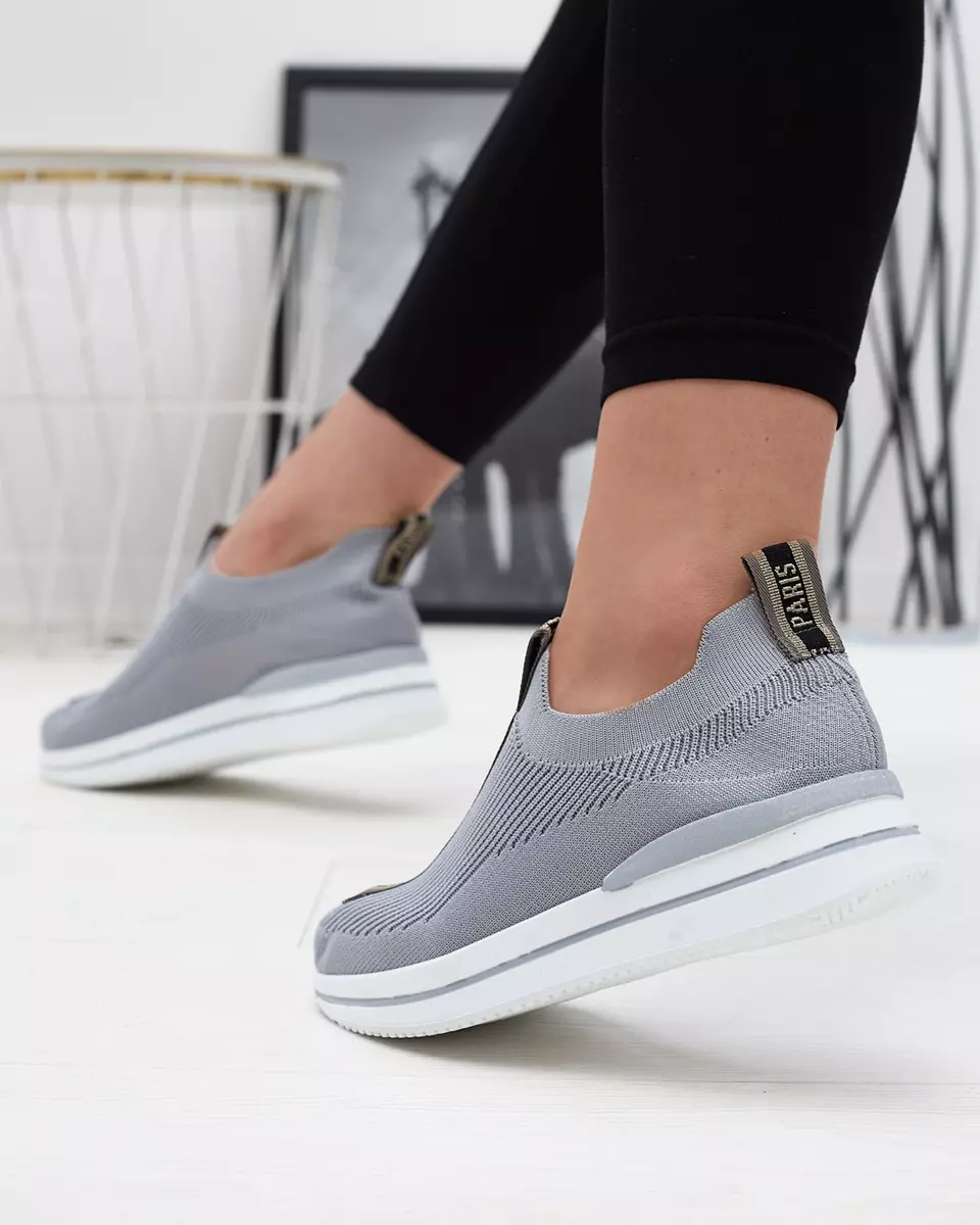Pilkos spalvos moteriški sportiniai bateliai su užrašais Cerppa- Footwear