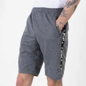 Pilkos vyriškos sportinės kelnės su juostelėmis - Drabužiai