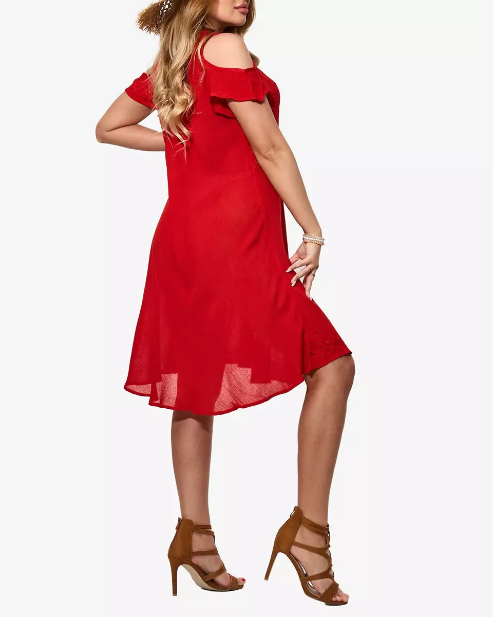Raudona paplūdimio tipo moteriška suknelė - Apranga