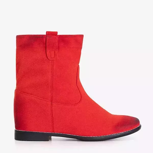 Raudoni batai a'la kaubojų batai ant vidinio pleišto Teilor - Batai