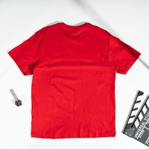 Raudoni medvilniniai vyriški marškinėliai - Apranga