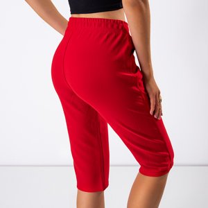 Raudonos moteriškos 3/4 ilgio kelnės - Apranga