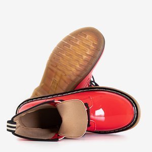 Raudonos spalvos moteriški batai su raišteliais "Ormella" - Avalynė