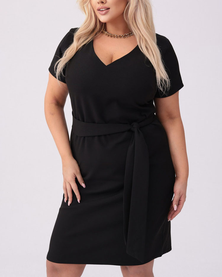 Royalfashion Moteriška medžiaginė suknelė PLUS SIZE