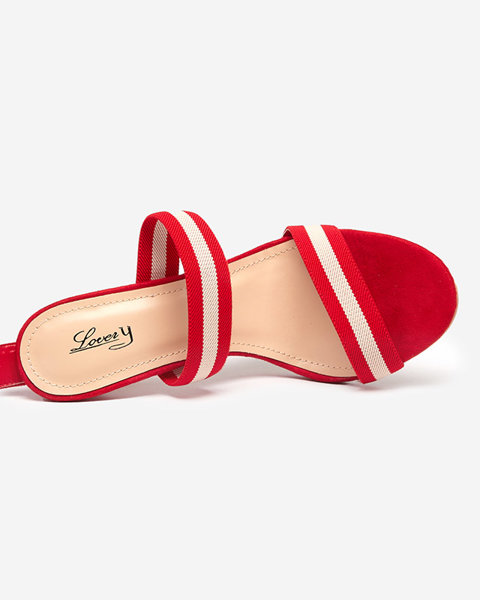 Royalfashion Raudoni moteriški smailianosiai sandalai Misoa