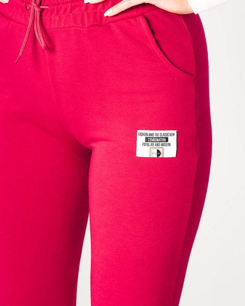 Rožinės moteriškos sportinės kelnės su lopais - Apranga
