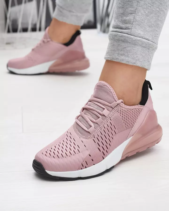 Rožiniai moteriški medžiaginiai sportiniai bateliai Tayrio- Footwear