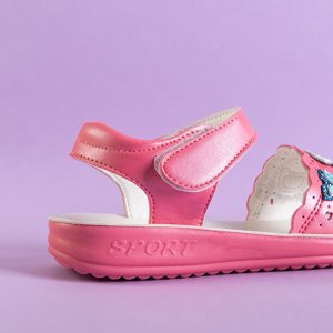 Rožiniai vaikiški „Yksa“ velcro sandalai - Batai