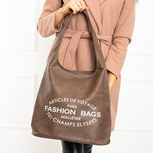 Rudas moteriškas pirkinių krepšys su užrašais - Priedai