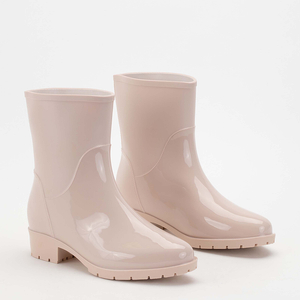 Smėlio spalvos lakuoti moteriški Valisso lietaus batai - Avalynė