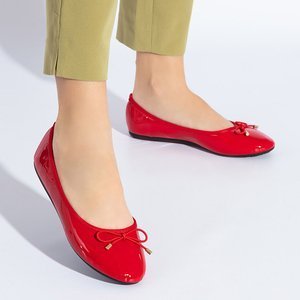 Suzzi moteriškos raudonai lakuotos balerinos - batai