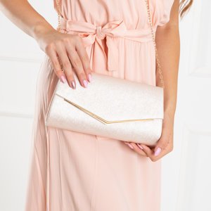 Švelniai rožinis moteriškas sankabos krepšys su reljefu ir blizgučiais - Rankinės