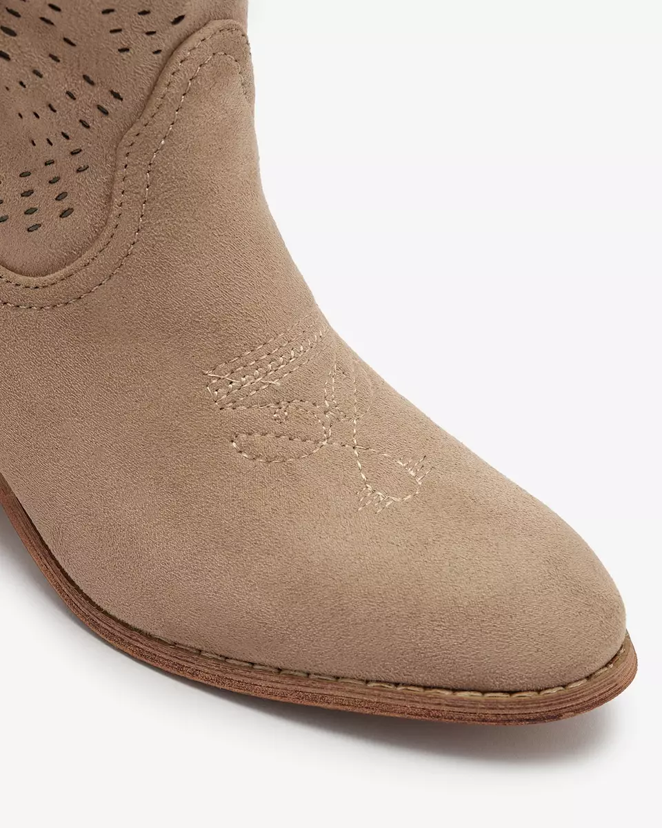 Šviesiai rudi ažūriniai batai žema pakulne Helifer- Avalynė