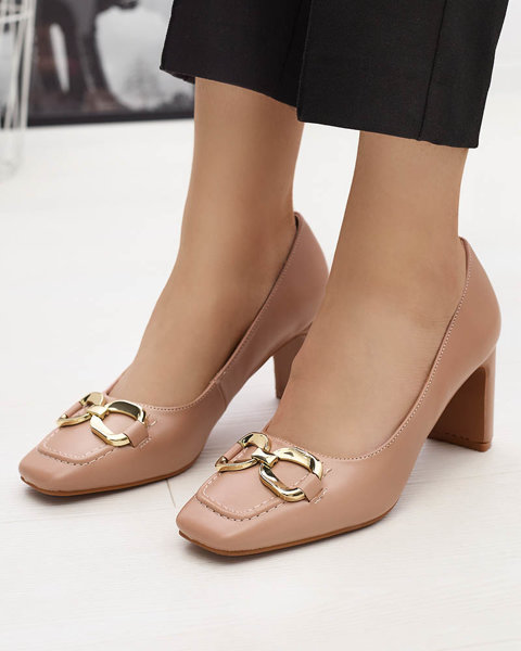 Šviesiai rudi moteriški mokasinų stiliaus bateliai Cancoro- Footwear