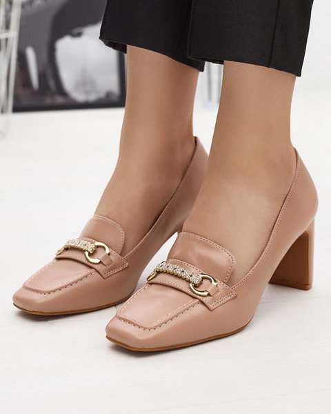 Šviesiai rudi moteriški mokasinų stiliaus bateliai Kolalic- Footwear