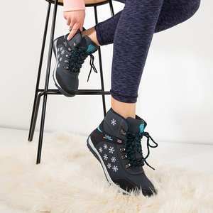 Tamsiai mėlyni moteriški batai su snaigėmis Dribsniai - Avalynė