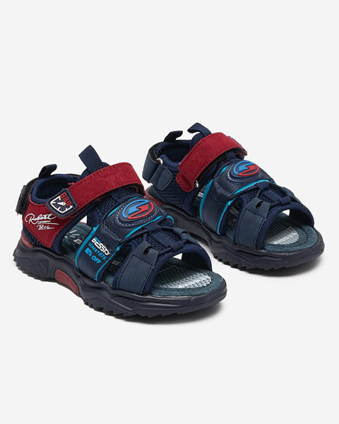 Tamsiai mėlynos ir bordo spalvos berniukų basutės su Velcro Roser-Footwear