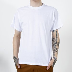 Vyriški balti medvilniniai marškinėliai-drabužiai