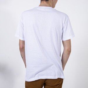 Vyriški balti medvilniniai marškinėliai - drabužiai