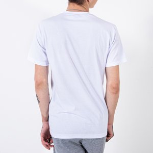 Vyriški baltos spalvos medvilniniai marškinėliai-drabužiai
