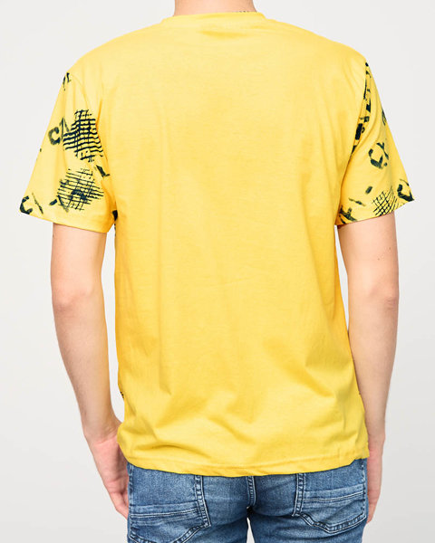 Vyriški geltoni marškinėliai su užrašu ENJOY- Clothing