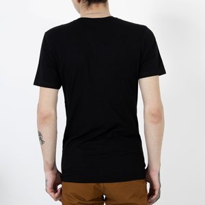 Vyriški juodos spalvos medvilniniai marškinėliai-drabužiai