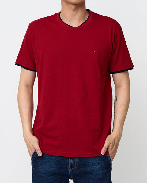 Vyriški kaštoninės spalvos medvilniniai marškinėliai - Drabužiai
