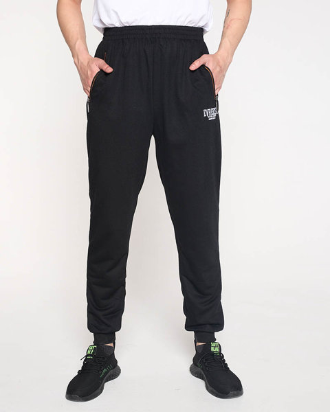 Vyriškos juodos sportinės kelnės su kišenėmis- Drabužiai