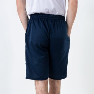 Vyrų tamsiai mėlynos spalvos sportinės kelnės su juostelėmis - Drabužiai