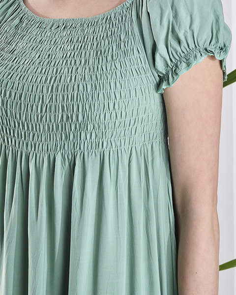 Žalia moteriška midi ilgio suknelė a'la hiszpanka- Apranga