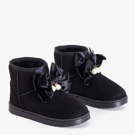 Детские зимние сапоги черные с жемчугом Mira - Обувь