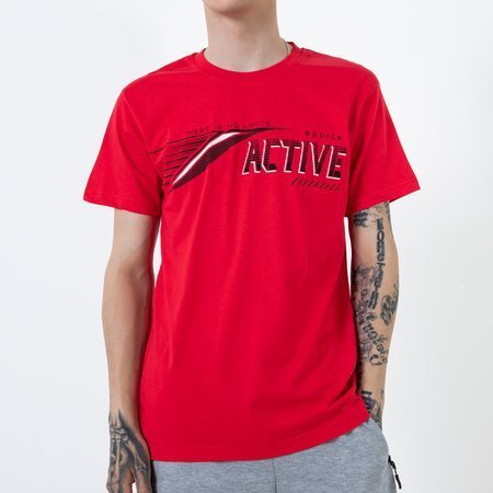 Красная мужские футболка с принтом