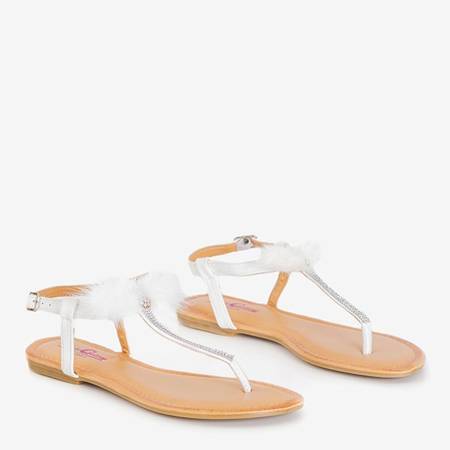 Женские белые сандалии с украшениями Begnet - Обувь