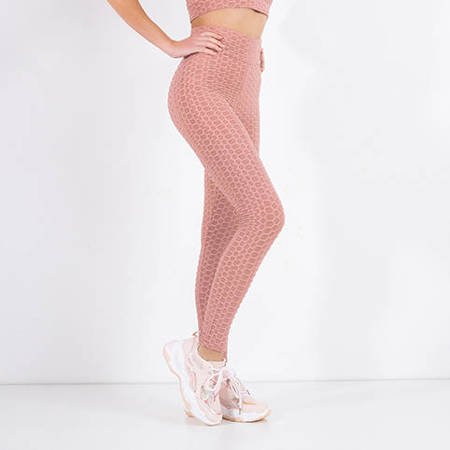 Женские светло-розовые спортивные леггинсы - Одежда