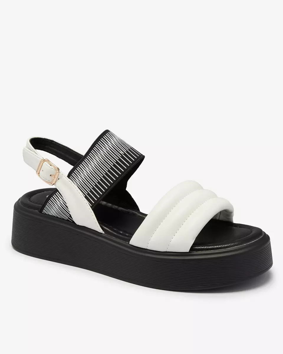 Бело-черные женские сандалии на толстой подошве Uvino Footwear
