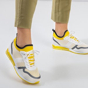 Бело-желтые женские спортивные туфли Skrotar - Обувь