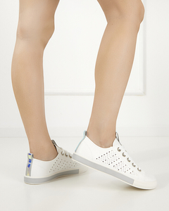 Белые женские кроссовки с серыми вставками Kowen