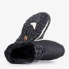 Черные утепленные ботинки с бежевым мехом Slavkos - Обувь