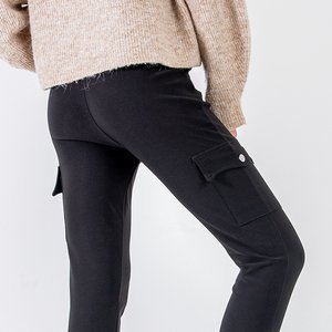 Черные женские брюки карго с карманами - Одежда