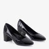 Черные женские лакированные туфли на каблуке - Обувь