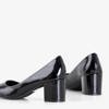 Черные женские лакированные туфли на каблуке - Обувь