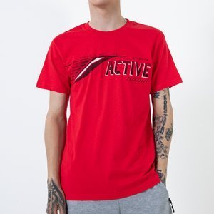 Красная мужские футболка с принтом