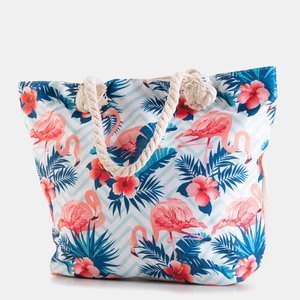 Разноцветная пляжная сумка с фламинго