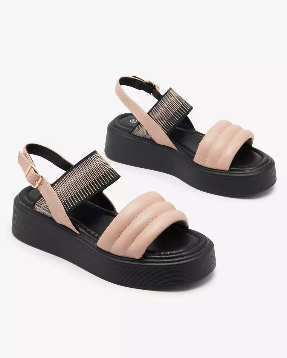 Розово-черные женские сандалии на толстой подошве Uvino- Footwear