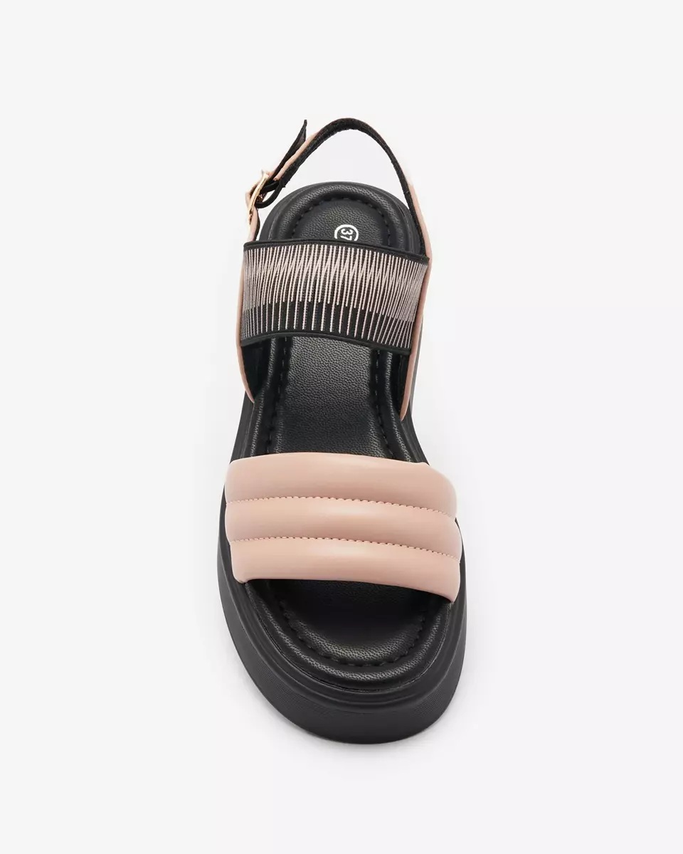 Розово-черные женские сандалии на толстой подошве Uvino- Footwear